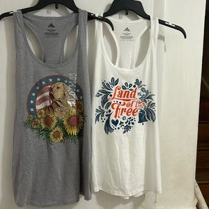 NWT Awaya Women’s Relaxed Tank Tops. Set of Two Top- one gray and one white